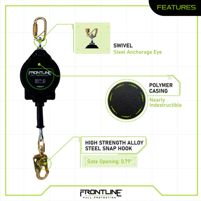 Frontline RPG Cable Single Leg SRL with Steel Snap Hook End
