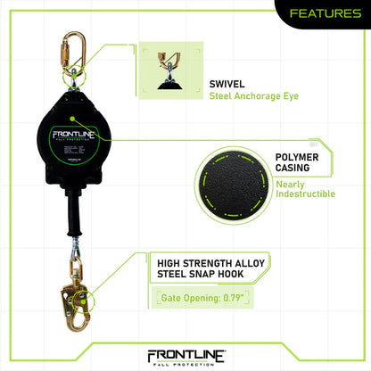 Frontline RPG Cable Single Leg SRL with Steel Snap Hook End