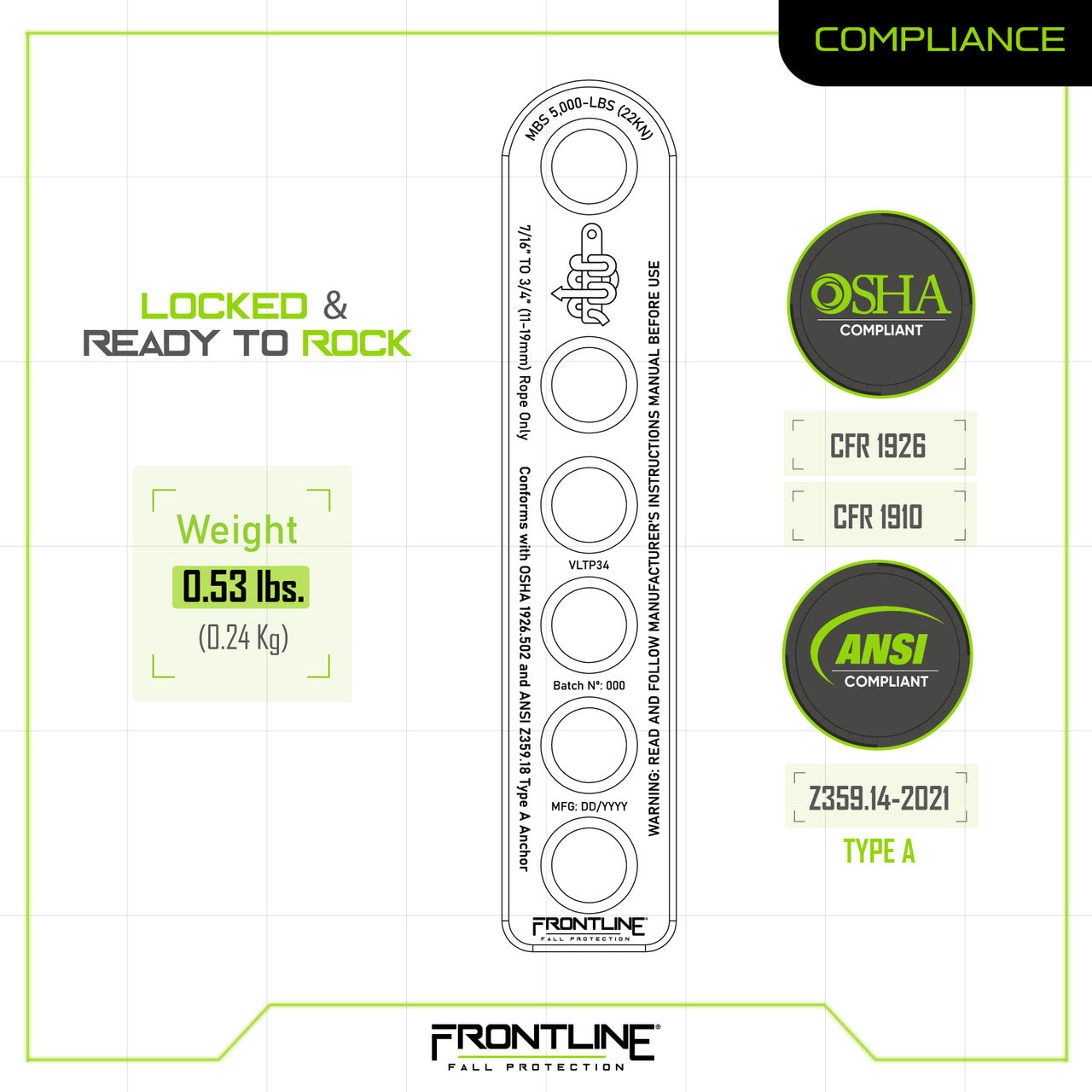 Frontline VLTP34 Rope Termination Plate