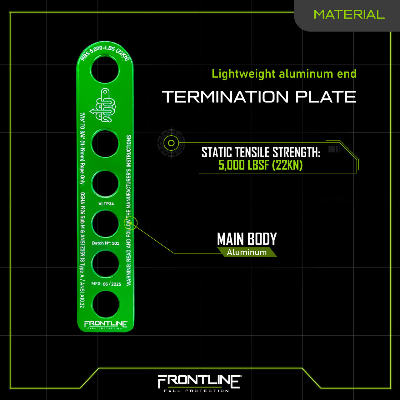Frontline VLTP34 Rope Termination Plate