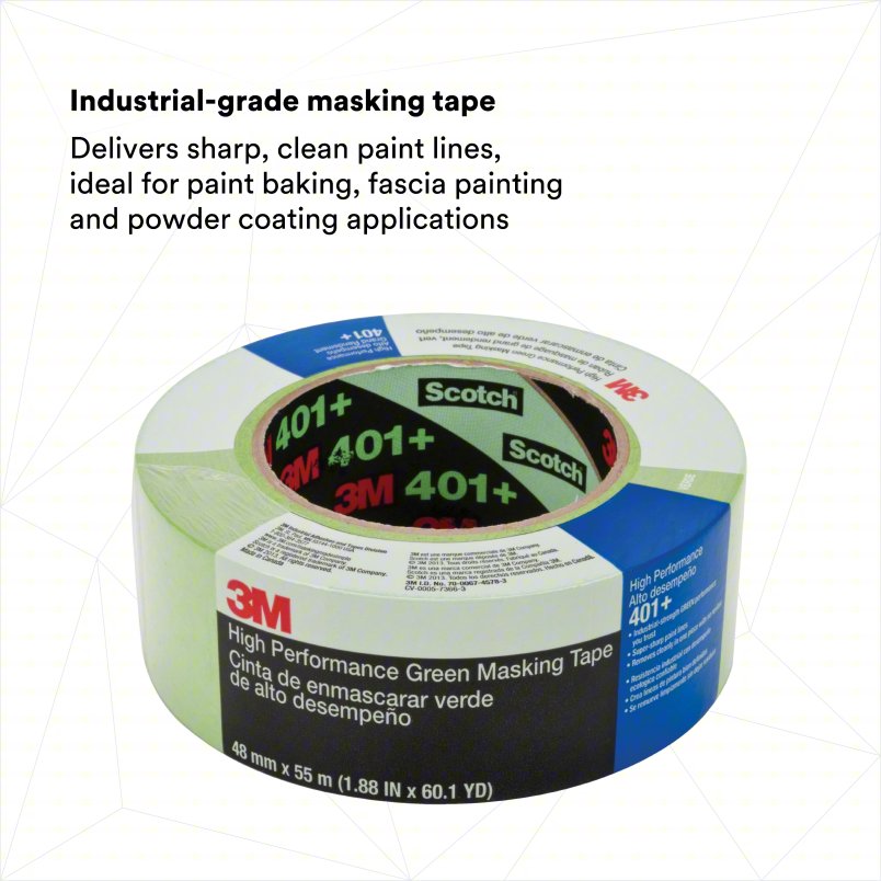 3M 405-051115-64763 | 401+ High Performance Green Masking Tape, 48 mm x 55 m