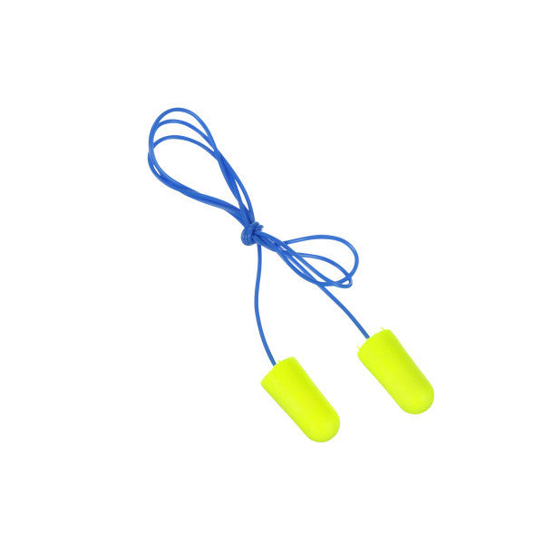 3M 311-1250 E-A-Rsoft Yellow Neons Corded Earplugs with Poly Bag (Regular Size) (200/Pack)